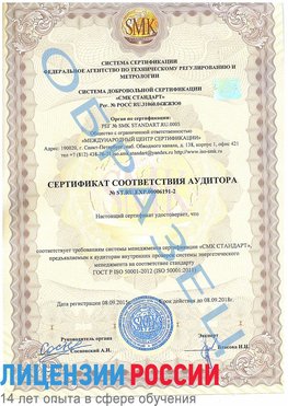 Образец сертификата соответствия аудитора №ST.RU.EXP.00006191-2 Собинка Сертификат ISO 50001